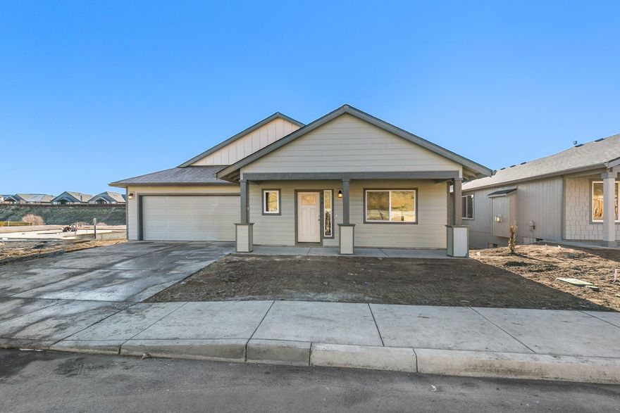 COMING SOON! Don't miss this new home in the Stoneridge Terrace Community. New neighborhood w/ miles of trails nearby! Spacious living both inside & out this single level Great Room plan. Open kitchen features plenty of cabinetry & prep space on the slab Quartz counters. Full height designer tiled back splash, breakfast bar w/ large island & SS appliances. Main living spaces offer luxury vinyl plank flooring, tons of natural light & plenty of room for gathering or entertaining. Spacious Owners Suite w/ walk in closet & dual vanities. Two additional spare bedrooms share a full bath. Laundry room w/ washer & dryer hookups is located conveniently near front bedroom. Double car garage, fully fenced yard, landscaped w/ sprinklers and complete w/ rain gutters. Pre-wired for A/C. Don't miss this one, move in before the New Year! Inquire about other floorplans in this neighborhood, still time to pick interior color packages on some! Photos of a similar plan, w/ different finishes.