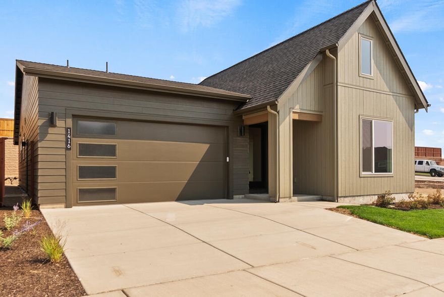 Move-in ready with upgraded rear yard landscaping, plantings and irrigation system! Very private rear yard. This beautiful, new single-level Tahoma plan was built by award winning Pahlisch Homes! Separated primary suite, two spacious guest rooms, & small de. The large and inviting greatroom is open from the kitchen entertainment island nicely facing the living area with gas fireplace to the side dining area and out to the covered east-facing patio nicely poised for shady afternoon enjoyment in the very private rear yard with retaining wall. Quality features of LVP plank flooring, carpeted bedrooms, baths w/porcelain undermounted sinks, solid Alder cabinets & quartz countertops, A/C, fencing, 2-car garage w/opener. Enjoy HOA front yard landscaping maintenance, parks, play area, ½ sports court, seasonal pool, protected wetland reserve walking path out to 600+ acres of trails. Start you tour at the model home @1311 NE Whistle Way open for tours, Fri-Mon, 11-4:00 pm. Ref#239 Tahoma.