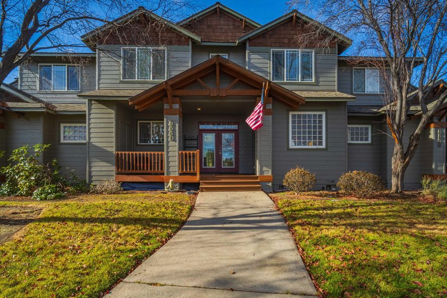 Resort-style active living at Eagle Crest. Could this become your Primary residence, as many others in the community  have done, or a Secondary residence with great income potential. This townhome features sweeping views of Cline Butte and the Ridge Golf Course featuring the confluence of holes 6, 7, 8, and 9 all seen thru stacked floor to ceiling windows allowing an abundance of natural light. An expansive great room layout features a wet bar, propane fireplace, 4 bedrooms and 3.5 baths. 2 of the bedrooms are primary with ensuite bathrooms including showers and soaker tubs. Spacious deck is complete with remote control awning, a hot tub and grill all facing the golf course views and a natural setting of juniper trees attracting birds and wildlife. Trails connect to close proximity of all the amenities the resort has to offer. The HOA maintenance of the home exterior and grounds allows for carefree living. Attached locked storage areas and large under-stair closet for ample storage