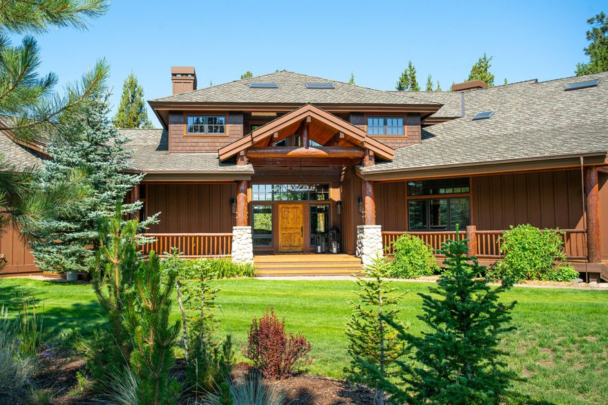 Prime location in Tumalo, peaceful and private, with views of the Cascade Mountains. This extraordinary home, built by Sun Forest Construction, is sited on 5.23 acres, treed and fenced, with underground irrigation. The Northwest design has ranch and log accents, and many quality features. The light filled great room has a majestic stone fireplace and a wall of windows looking over the rear deck and landscaped yard. Perfect for entertaining and family gatherings, the adjoining dining area has a buffet and is open to the spacious kitchen, which features a wall fireplace, large island, breakfast bar and pantry . There is good separation of the master suite, and the guest suite and den, all on the main level. Upstairs, the large loft provides a comfortable space for relaxing. A third guest suite and small office are also up. The large 3-car garage has lots of storage. The barn is extra special, with 3 horse stalls, storage and an office, plus an outdoor corral. Truly a special property!