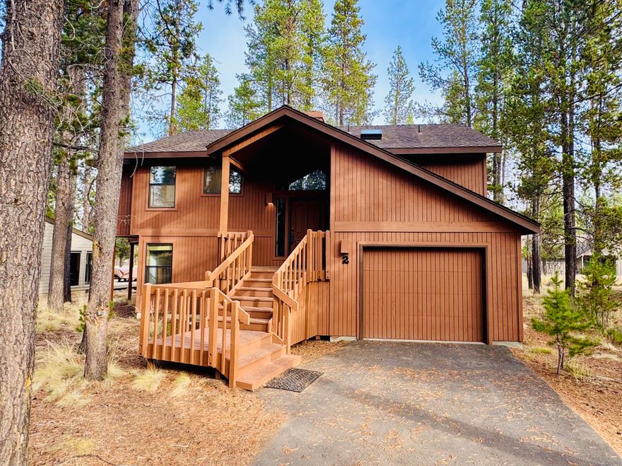 Unlock rental income and mountain escape potential with this Sunriver gem—an STR-eligible 3-bed, 2-bath split-level retreat just a short bike ride to Fort Rock Park. Whether you're seeking a vacation home, second residence, or income-producing asset, this property delivers. The vaulted upper level offers an open-concept living area with a cozy fireplace, perfect for hosting guests or unwinding after outdoor adventures. The refreshed primary suite provides a private escape, while two guest bedrooms and a full bath on the lower level offer comfort and flexibility. Relax in the private hot tub or enjoy peaceful, tree-lined views from the upper deck. With great bones, minor updates can elevate both rental returns and personal enjoyment. Customize at your pace, rent right away, and capitalize on the best of Sunriver living.