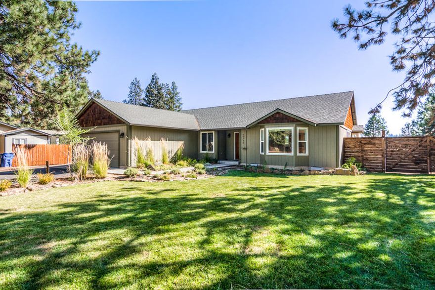 Single level home with vaulted ceiling and spacious living room and located in a wonderful neighborhood near the Deschutes River. All of the great amenities right in your backyard! Fully fenced and landscaped, this backyard is a dream for anyone who enjoys the outdoors. Pavered patio, raised garden beds, fire pit, corn hole pit, greenhouse, two sheds, and it's huge! Easement access to the Deschutes River within a short distance, as well. Plenty of RV parking and 220 near. Room for a boat or other toys, too. Plum, cherry, and apple trees in the front yard. Fresh interior paint and upgraded insulation throughout. Great neighborhood and a home that's move in ready!