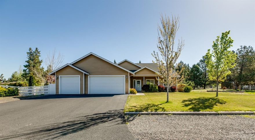 Located in Angus Acres, enjoy this move in ready home w/space for your toys. Lightly lived in & new flooring in place, this open floor plan w/corner Gas fire place will entertain well & extends to the outdoor covered patio. Central kitchen w/ Granite counters, corner pantry, Gas Range, tons of cabinet space & bar seating. Great Master separation w/soaring vaults, walk in closet, dbl sinks & shower. Two additional bedrooms @ south end are bright & spacious. Den off entry way could be a 4th bedroom. Lg mudroom off of the extended triple garage. New carpets & Bamboo hardwood flooring. Forced air heat w/ A/C, auto sprinklers, low maintenance landscaping & private garden area. Space for small shop, RV garage or? Call to see today! Owner Carry possible w/significant down payment.