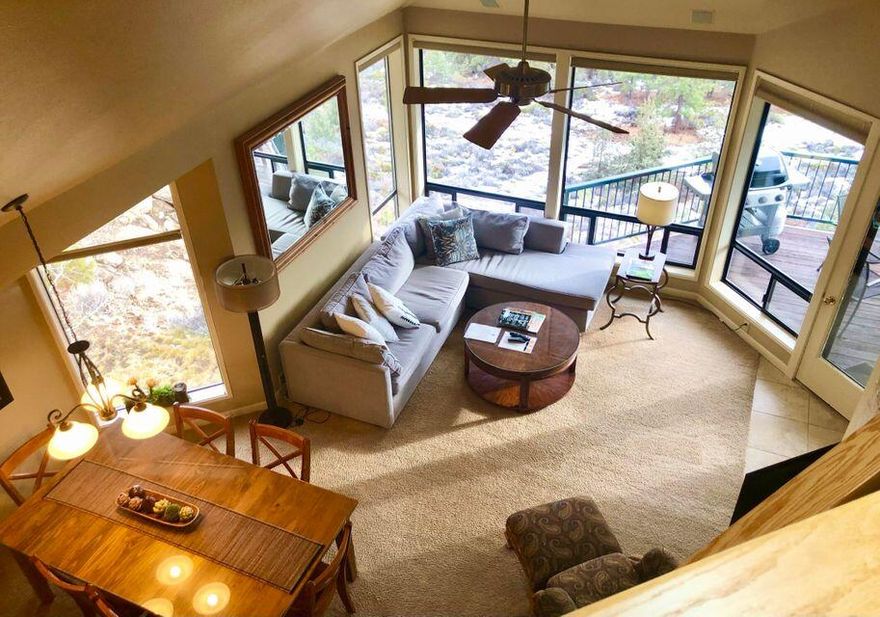 Beautifully updated and fully furnished Mt Bachelor Village condo overlooking the Deschutes River. Located in the heart of Bend. Walking distance to the Old Mill, Deschutes River trail and close to the historical Downtown Bend. Enjoy all the amenities the Village hosts: swimming pool, two hot tubs, community game room, lodge and the use of the Athletic Club of Bend. This is 1/5 share deeded share interest with 10 weeks annually on a Sunday to Sunday calendar. River Ridge has a no pet policy.