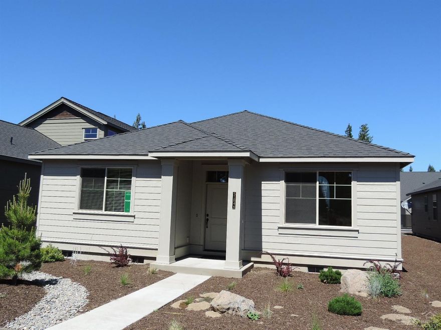 NEW look for the Astoria plan in Crescent Creek, by award winning home builder, Pahlisch Homes. This single level plan is very spacious, w/a classic Pioneer Elevation. Vaulted great room w/laminate floors & stone-faced floor to ceiling gas fireplace. Paulina Peak can be seen from kitchen window & open public lands are just across the street to run the dog or take a leisurely walk on the pathways that surround the community, peace & quiet awaits!
