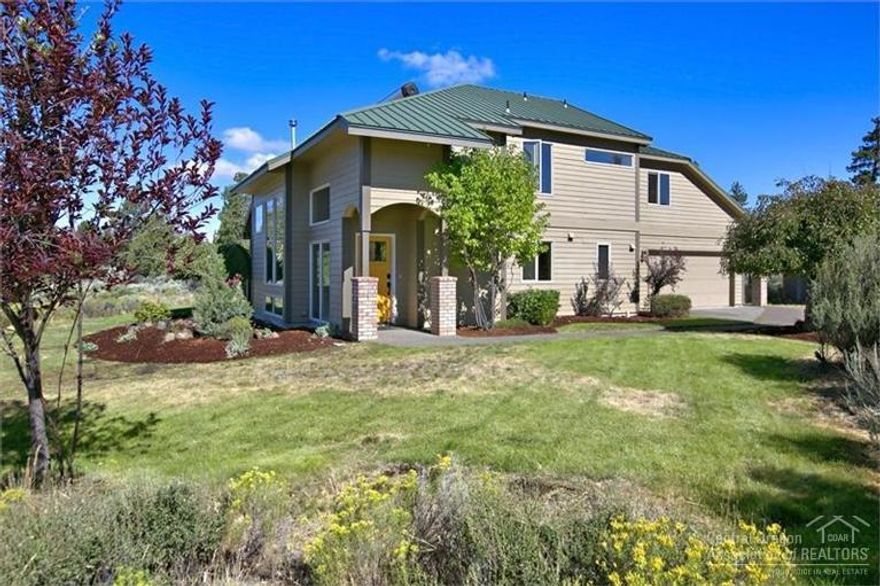 Passive solar home with radiant floor heating, supplemented by a pellet stove. All of this is guaranteed to keep you toasty in the winter months. The master bedroom is upstairs with a balcony that has a peek-a-boo view of Mt. Bachelor. For easy care & fire prevention the home has a metal roof & Hardy plank cement siding. The property could easily accommodate several horses with some modest improvements. The home has an attached two car garage and a two bay shop for your toys, the RV side has a 10' door.