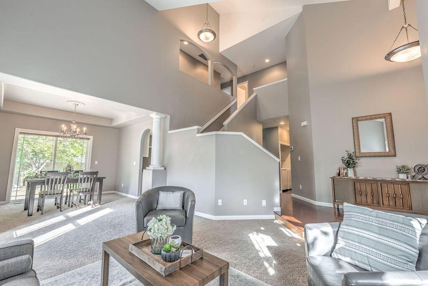 As you drive down this idyllic street lined with mature trees and nicely manicured lawns, you'll love coming home each day!  From the impressive entry, to the formal dining room, this home is a place you can entertain and be proud of. Boasting 4 bedrooms 2.5 bath and 2160 sqft, two living spaces, formal dining, & breakfast nook. White cabinet kitchen with breakfast bar,  SS appliances, and granite counters including new dishwasher and microwave.  Primary bedroom is up with two walk-in closets, large bathroom with tiled shower, soaking tub, dual vanity.  Enjoy the front pergola or the spacious backyard with patio and plenty of privacy.  New AC  to be installed. Front and back sprinklers on a large lot at the end of a cul-de-sac. This is a must see home!