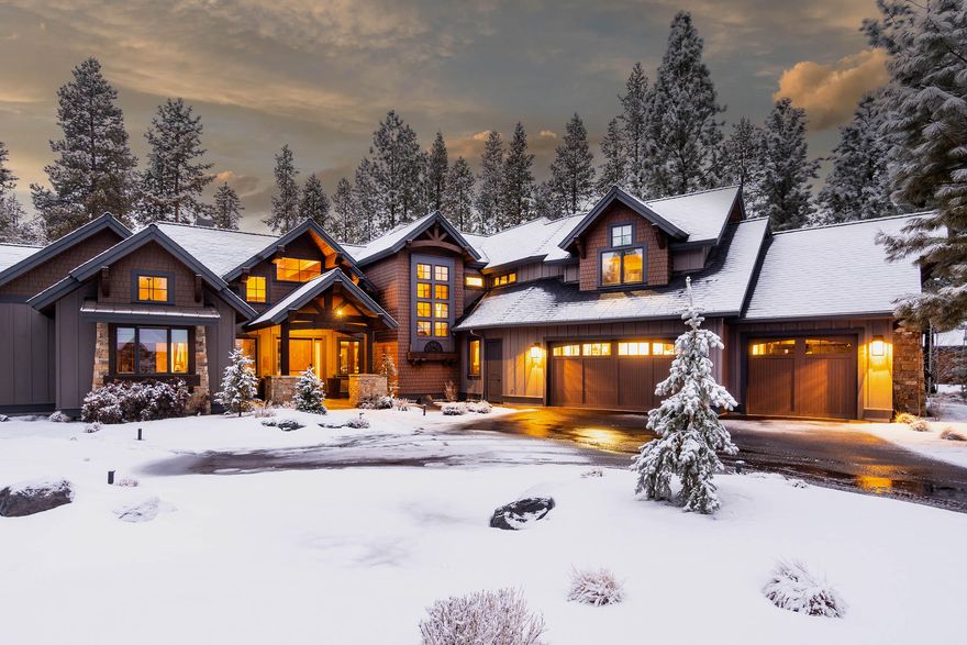 Come tour this beautiful Caldera Springs home, w/ open well-designed living space built w/ quality craftmanship by Pineriver Homes. High vaulted wood ceilings in the great room w/ a floor to ceiling stone/gas fireplace & add'l built-ins. High end finishes including a Professional Thermador gourmet kitchen and an expansive bar including an ice maker & wine fridge situated perfectly in the dining area. 3 en suites on the main floor w/ 2 of them offering their own gas fireplace & private patio. A spacious mud/laundry room w/ plenty of cabinet space that leads out to the 3 car garage.  On the second floor you'll find the 4th en suite & a 5th bedroom w/ six built-in bunk beds along w/ a bonus/game room. Thoughtfully designed for entertaining your friends & family gatherings! Enjoy the wonderful outdoor space, paver patio, fire pit & in-ground hot tub w/ amazing views of the forested green belt providing plenty of privacy. Fully furnished turnkey home comes w/ VRBO rental income.