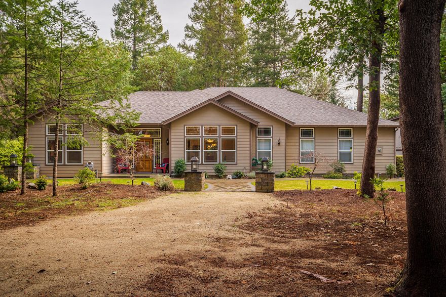 Custom Home Built by Tim Cummins on  2.22 acre lot in North Valley. Beautiful Parked Out home site with gated entrance. Meticulously maintained 2267 Sqft 3 bdrm 2 bath w/ split bdrm floor plan. Stately Entry to  Great Room with view of the backyard. 10'ceiling & Transom windows grace the home with natural lighting.  Formal Dining.  Kitchen w/ soft close cabinets, plenty of tile counter space, range, dishwasher, refrig,  Master has beautiful windows,10'' ceilings,  bathroom Jetted tub, shower, double sinks & walk-in closet.  Laundry room w/built ins.  Covered Patio. Attached dbl gar with bltin cabinets.  Professionally landscaped w/ auto sprinklers. Totally fenced with two gates. Detached 768 sqft 2 car garage/shop with heat/ac & 1/2 bath. 425 sqft furnished living space above detached garage rents for $650 w/ kitchenette & bathroom. Paved driveway with 2nd entrance for easy RV access. 2 Storage shed and lean to storage for yard equipment.