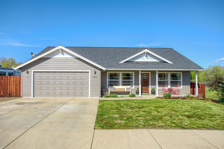 Single Level, One Owner Home With Stunning Backyard Views. Open and functional floor plan. Vaulted ceilings in the dining, kitchen and great room. Cozy front and back porch are perfect for morning coffer or entertaining. The Master bedroom is vaulted and has a ceiling fan. Two spacious guest rooms with plenty of natural light. Complete with Huge RV parking, garden beds and a fenced yard. The home is in great condition and ready for it's new owners.