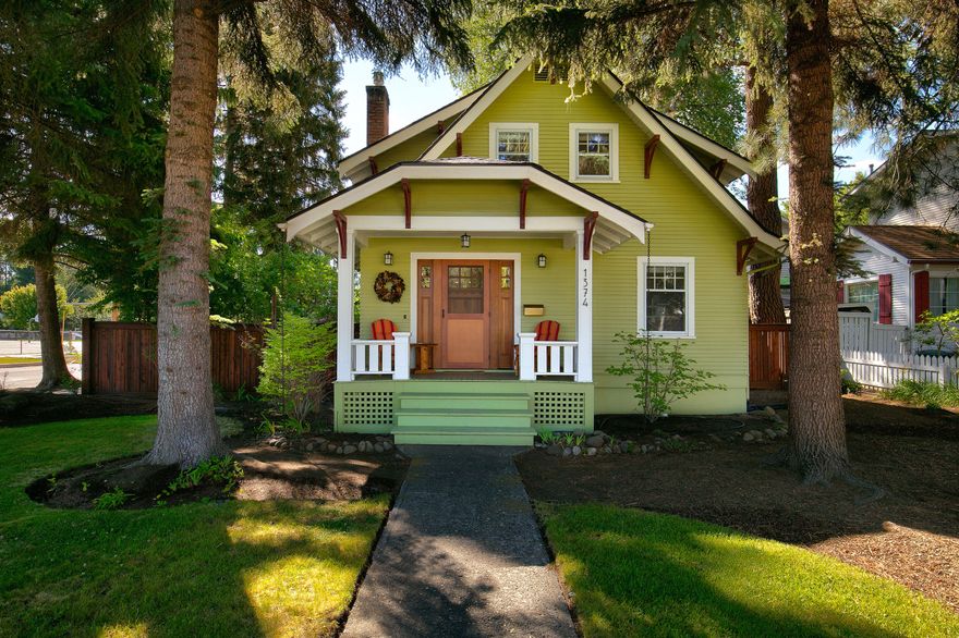 A beautiful home with a Bend lifestyle inside and out, close to Schools, Parks, West Side Amenities, and Downtown a block to Deschutes River —a 2-story NW Craftsman style with a Heated Basement.  A large, welcoming front porch brings you into the open main living area with higher ceilings, great natural light, a gas fireplace, and a fantastic mantle.  Natural hardwood flooring in the home's living areas. Sunny, open kitchen with eating bar, beautiful wood cabinetry, ribbon glassed doors, matching wood-faced refrigerator, dishwasher, and gas range. Private dining area, well-lit naturally. A convenient guest bedroom, office, or studio is on the main floor. Up the hardwood stairwell is the primary bedroom, with built-in storage and a walk-in closet.  There is an oversized bath and more great natural light.  Bedroom three and laundry area complete the upper floor. An amazing fenced back and side yard, back alley entrance to the garage, and extra off-alley parking. Enjoy your Bend Life!