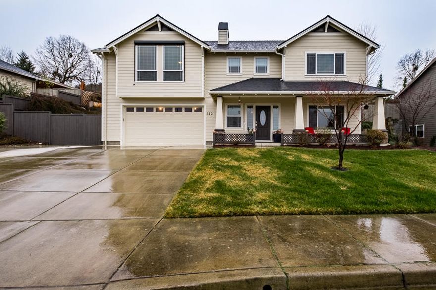 Beautiful, two story home with huge RV parking, sitting porch and easy to maintain landscaping.
This home boasts cathedral height ceilings, an open and bright staircase and like new hardwood flooring. The spacious and bright living area is inviting and makes you feel right at home. Entertain from the open kitchen and be delighted to find bar seating, a large dining area,
coffered ceilings, a built in pantry and stainless steel appliances. Immediately off of the living area is a sizable room, perfect for a den or office, with beautiful French doors. Large laundry room with ample cabinet storage, utility sink and room for an extra fridge. The master bedroom is complete with an en-suite and large walk in closet with custom built-ins. Enjoy the backyard in the rain or shine from your completely screened in back porch or from the hot tub. The paved fire pit area is already plumbed for gas. This home is beautifully maintained and one you don't want to miss out
on!