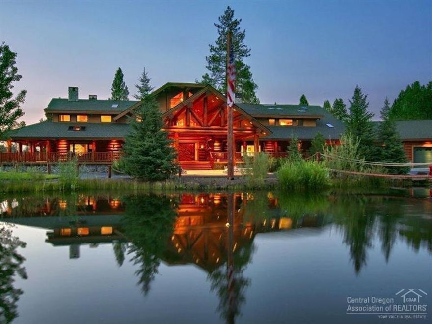 Diamond Bar R Ranch is 701 acres of forest, meadows, 3.6 miles of the Deschutes River & Cascade Mountain Views. The Elegant Hand Scribed Log Home features: 10,275 sf 4 bed, 4.5 bath, great room, stone fireplace, gourmet kitchen, wine cellar, custom carvings, wrap around porch. Ranch features: 4 stall Barn, Shop, Indoor Arena, Ranch Managers Home, Stocked Pond w/ white sand beach & waterfalls. The secluded ranch retreat compliments the beauty of land, abundant wildlife & Recreational Lifestyle of Central OR.