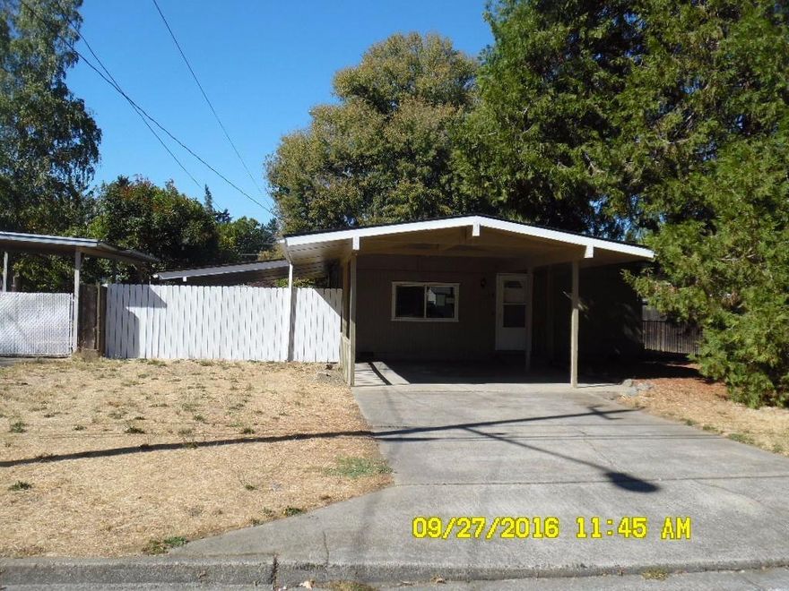 Quiet location in town. Three bedroom, 1 bathroom. Has been upgraded with new interior and exterior paint, new carpet, new counter-tops in kitchen.