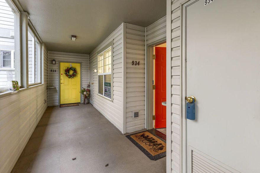 Wonderful location and views of Mt. Ashland and surrounding hills around the city itself.  Entry opens to a beautiful engineered wood floor, porcelain tile kitchen and nook flooring, bright white cabinets and stainless steel Whirlpool appliances including a double oven. Custom craftsman trim throughout , custom lighting fixtures and window blinds.  Large balcony to enjoy the summer evenings watching birds and the sunset.  Electrical outlet and hose bib on balcony too.  Lovely views!  Primary bedroom with double closets for plenty of storage space.  Well designed bathrooms, grab bars for safety, linen storage at your fingertips and newer vinyl flooring.  Gas furnace replaced in 2020.  Well cared for and pride of ownership is truly visible here.   Excellent opportunity - must see this one.  Affordable monthly association dues and access to amenities such as clubhouse, fitness center, game room, woodshop, library, community garden and much more.