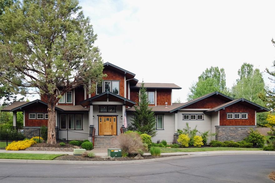 Stunning craftsman on a quiet, corner lot in highly sought after Shevlin Ridge with easy access to parks, schools, trails, The Grove & more. Thoughtfully updated with wide-plank wood floors and crisp white walls reflecting an abundance of light from gracious south facing windows. The home is light, bright & airy with an open concept floor plan that lends itself perfectly to entertaining. You can never have too many cooks in this spacious kitchen! The primary bedroom on the main level invites you to not only enjoy the soaker tub & walk in closet, but also the tranquil water feature echoing from the backyard. Also on the main floor is an office & powder bath strategically located on the opposite end of the home allowing for maximum privacy & efficiency. Perfect for those needing a work from home setup. Upstairs you will find 3 bedrooms, 2 with walk-in closets. One of the guest rooms with its own private deck could easily be a bonus room. NW Bend living doesn't get much better than this!