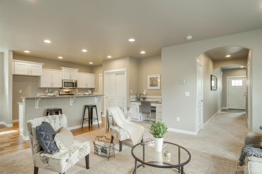 This Middleton home plan is an exceptional value and will be ready for you to move in NOVEMBER!!! It combines style and space in a two-story home plan. The open concept 1st floor notes a sizeable living room, adjoining dining room, with a kitchen that offers ample counter space boasting quartz counter tops and stainless steel appliances. Our kitchen and bathrooms feature lots of cupboard storage in our white painted cabinetry with soft close drawers and doors. Upstairs, the large master oasis has a dual vanity bathroom with a private powderoom, shower, and an enormous closet. The two other bedrooms, both with good closet space, share a large private bathroom. Make Maple Meadows your new Community with numerous walking paths and giant common area spaces to either walk your dogs or enjoy time with the peaceful sounds of the open spaces to the west.