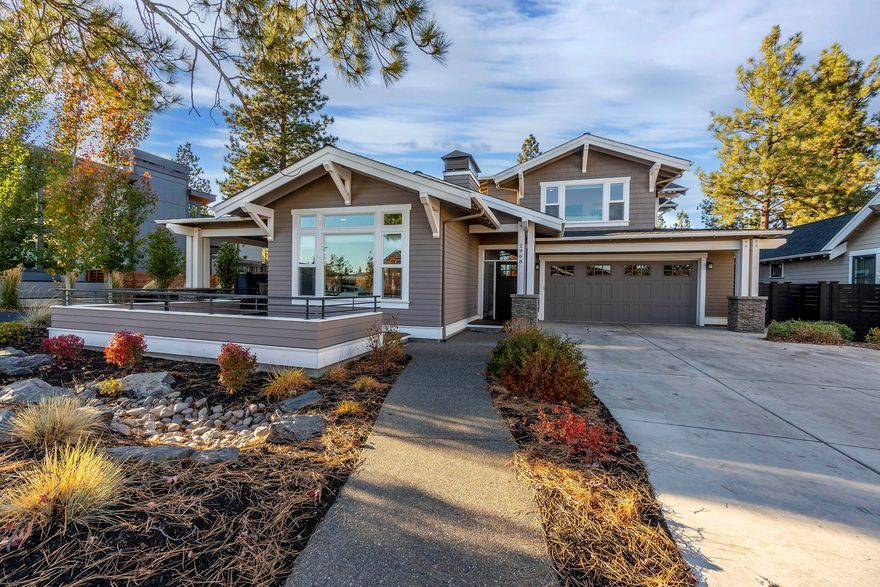 Beautifully built home by Greg Welch located in desirable Northwest Crossing feels welcoming inside and out with custom high-end finishes, open floor plan, high ceilings, lots of windows for natural light, gas fireplace, hardwood floors, quartz counter-tops, modern lighting, nicely landscaped & fenced.  Entertaining made easy with the great room & spacious kitchen with stainless steel appliances, large island & covered patios w/gas BBQ stub.  The first floor boosts the primary suite with large walk-in closet and easy access to the outdoor hot tub, two bathrooms, den, mudroom & laundry room with sink.  Relax in the soaking tub in the primary bathroom with dual vanity & spacious tiled shower. Upstairs has bonus room, desk space, two large bedrooms & full bathroom. The hot water recirculating pump makes life easier! 
Over-sized, 721 SF garage is perfect for storing all the gear with several cabinets, bike & ski racks!  Northwest Crossing has restaurants, shopping, Discovery Park & trails!