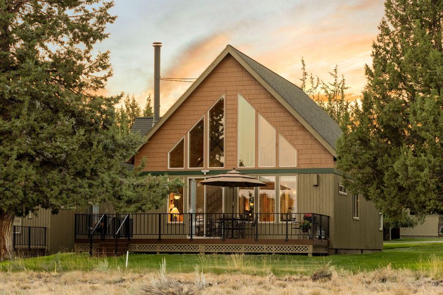 WOW!! Don't miss your chance to own this updated Eagle Creek Chalet. It is located on the 14th Fairway of the Ridge Golf Course with southern exposure, golf course views, big sky views and BLM across the fairway. It is an end unit with Common Area/Open Space on 3 sides and has beautiful, fully maintained landscaping w/sprinklers surrounding the home. The light and open 3 bedroom, 2 bath, great room floor plan is the perfect retreat to enjoy all that Eagle Crest offers. Updated throughout over the past few years with new Stainless-steel appliances, countertops, floor coverings and much more including new paint inside and outside. There are new outside Trex Decks and new solid metal railings in 2022. This home is not in a vacation rental program, and it comes with furniture and appliances. Close the sale and immediate occupancy is yours to enjoy or create your own vacation rental opportunity!