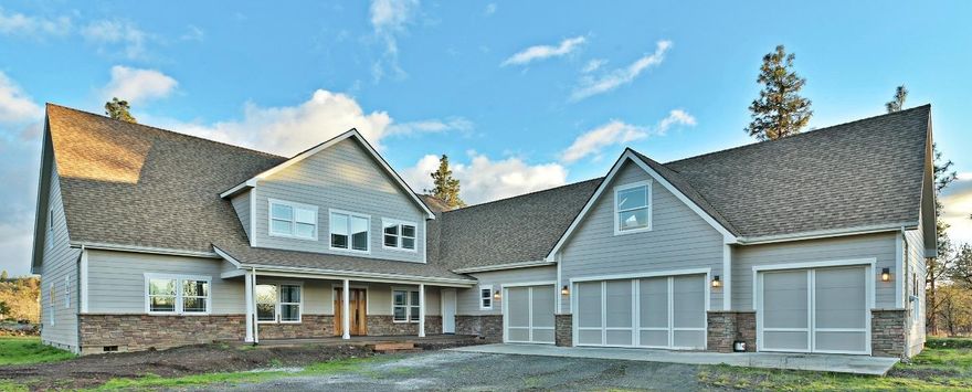 This beautiful custom home features 4 BRs all with ensuite baths, a massive bonus room with private entrance & full bath, an office, 2 more BAs, and sits on 32 flat usable acres offering a country feel with easy access to Highway 140. Whether you need room for your family, extended family or two family setup this 4731 SqFt home has room. Main floor features an open floor plan with 20 foot ceilings, a stone fireplace & a wall of windows with french doors that offer picture frame views of Mt. McLaughlin. Open kitchen includes granite counters, large center island, oversized built-in stainless fridge, double ovens & a beautiful stainless island hood over the gas cooktop. Two master suites with double sinks, walk in showers & luxurious soaking tubs, both with french doors & views. Three bay garage offers lots of room for parking & a shop. A Geothermal Heat Pump makes this oversized home efficient & affordable to heat/ cool all year long. Come create your own private sanctuary.