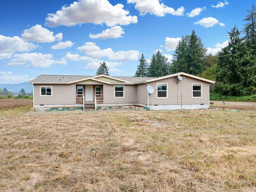 Beautiful 40 acre farm with 36.2 acres of irrigation rights.  Irrigation equipment included.  Grow your own hay on this extremely productive farm ground.  In great condition, this spacious 2018 manufactured home has 5 bedrooms and 3 bathrooms.  New carpet is ordered and paid for and is scheduled to be installed on November 4th. All 2820sq feet of this home has been professionally cleaned and is turnkey ready to move into.  Enjoy the efficient floor plan with a centrally located kitchen that has stainless steel appliances and knotty hickory cabinets.  Large master bedroom with walk is closet.  Master bathroom has tile shower and jacuzzi tub.  Additional 1400 sq foot stick-built structure built in 1979 that can be used as an office or for storage.  Buyer to due diligence to find out if it may qualify for a farm dwelling again.  48x60 shop with 13' rafters had new sheeting and tin installed in 2018. Crabtree Creek which flows like a river provides a private swimming hole and irrigation.