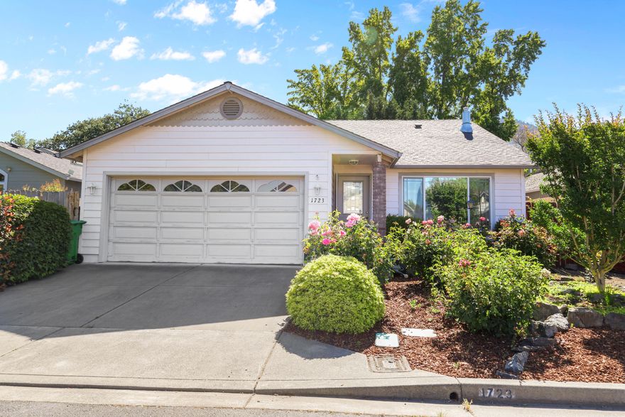 Welcome to this charming and well-maintained 3-bedroom, 2-bathroom home nestled in a serene neighborhood in South Grants Pass. Built in 2002, this 1,349 sq ft single-family residence offers an open floor plan with vaulted ceilings, creating a spacious and inviting atmosphere. 

The living room features a cozy gas fireplace, perfect for relaxing evenings. The kitchen is equipped with all new appliances and a stainless steel kitchen sink. 

Step outside to a beautifully landscaped backyard with a private patio, fenced yard, and automatic sprinklers in both front and back, providing a perfect setting for outdoor enjoyment.

Located on a private street, this home offers access to a community park, enhancing the neighborhood's appeal. 

New HVAC, heat pump, and privacy fence installed in 2025. New garage door will be installed in mid June.

Situated close to schools, shopping, and dining, this home is a true gem in Grants Pass.