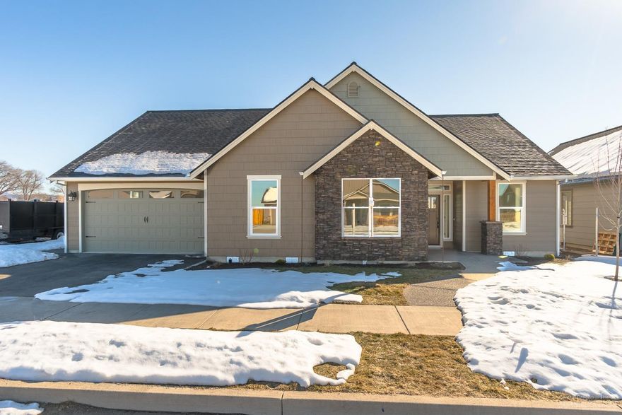 Brand NEW & complete! Energy efficient w/custom details throughout in this 2,247 sf home. 2 Master Suites, 2 guest rooms & office/den surrounding expansive great room. Modern farmhouse finishes, gourmet kitchen w/central island, apron sink, Quartz slab ctrs & subway tile splash. Gas range w/Stainless hood, under cabinet lighting, built ins & soft close drawers. Rustic gas burning fp is a focal point of main living area w/vaulted, white washed ship lap ceiling & plenty of windows. Office/den off the front entry w/classic wainscoting & designer lighting. Main level Master Ste offers large closet w/built ins, amazing soaking tub, tile shower & dbl sinks. Upstairs Master Ste could be Bonus Room. Laundry w/washer & dryer, folding area. Barnwood LVP floors pull the decor together! Exterior stone accents, covered back patio w/ceiling fan & space to bring the party outside. Fully landscaped w/fencing, pastoral & rimrock views. 3 car garage & space for toys, 8' door & epoxy floor. MUST SEE!