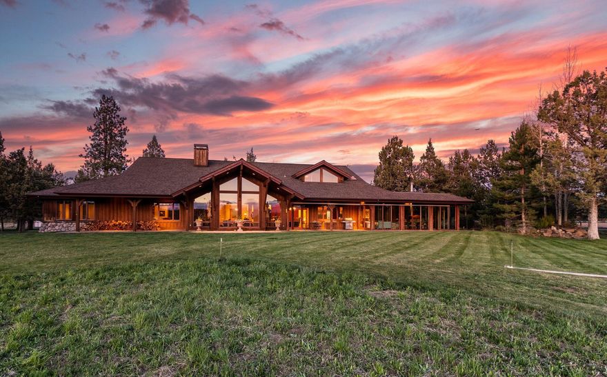 Located in the coveted Tumalo area of Bend, with glistening Cascade Mountain & pastoral views, this spectacular property is ideal for livestock operations & hay production.  Private gated entry & tree lined drive lead to casually elegant single level home w/ open floorplan & stunning views from nearly every room.  Home features an expansive great room highlighted by massive two-sided fireplace that also warms the family room, a gourmet kitchen, spacious office w/ bath, an elegant master suite, full en-suite guest room & an additional private get-away-suite w/ separate work area & bath. The total offering includes multiple outbuildings: a large show barn w/ 8 livestock stalls, hayloft, Nelson waterers, kitchen & bath; a 6 stall barn; a hay barn w/ workshop & equipment storage; 8 loafing sheds; 6 runs w/ enclosed shelters; fully fenced perimeter;  wheel & hand-lines; approx. 29 acres of Tumalo Irrigation; a 20,000-gallon cistern, Ritchey waterers in pasture & lawn irrigation.
