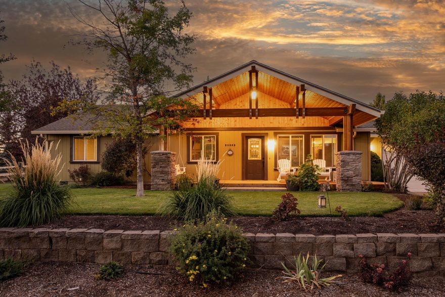 Enjoy serene rural lifestyle while you are easily minutes from shopping, dining, schools and hospital on Bend's east side. You will love this oasis, with it's voluminous mature trees, plants and shrubs. The single level home, with generous room sizing, ample countertop & storage space, oversized attached 2 car garage, multiple heat sources/ductless cooling and covered front and rear decks will enhance your daily living. Property is fully fenced, gated with some cross-fencing. RV/toy compatible with insulated/heated shop w/ lean-to's on 2 sides, 240v50a electric circuit, newer owned solar system in place. Additionally, a separate studio, currently an office, previously an art/craft studio, could be a great fitness area. This building also houses a greenhouse area, as well as 3000 gallon water cistern, minimizing wear/tear to well pump. Direct access to BLM property. Come visit this wonderful home!