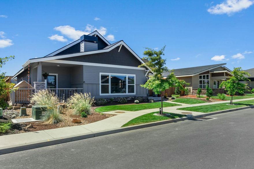 Home Inspection completed! Located in the highly sought-after Canyon Rim neighborhood, this 3 bed 2 bath home built in 2021 offers 2008 sq. ft. of living space, solar panels, a 3-car garage w/ built-in storage, an outdoor shed, RV parking & a dog run. The entertainer's kitchen features quartz countertops KitchenAid stainless steel appliances pantry, an island & a full tile backsplash. A covered front patio w/ a built-in BBQ grill extends from the kitchen perfect for outdoor gatherings. The spacious primary suite includes a double vanity w/ quartz countertops a tile shower, an enclosed toilet & a walk-in closet. The additional bedrooms are generously sized w/ one featuring a walk-in closet. The hallway offers a desk area or extra pantry space, and a bath w/ quartz countertops, a tile shower & an oversized soaking tub. The laundry/mudroom has a sink. Outside, enjoy a Trex deck, manicured landscaping, a hot tub & a covered gazebo. This home blends modern luxury with functionality!