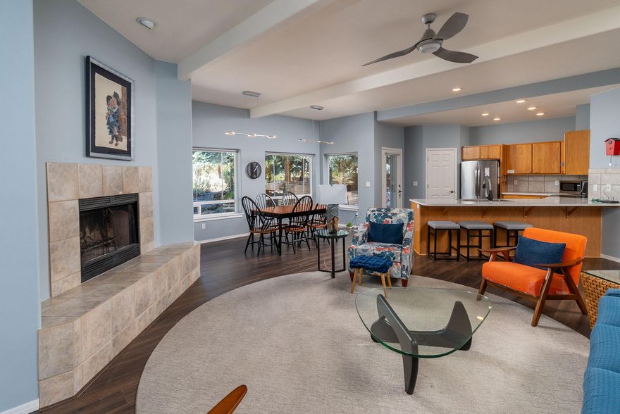 Welcome to this beautifully updated & charming single level home in desirable Starwood. Located within 15 minutes of downtown Bend on a spacious .24 acre lot in Tumalo, Starwood is a unique and highly sought after subdivision offering parks, open space and trails throughout the neighborhood. The home is perfectly situated on a quiet street, offering the ease of single level living and boasting a modern open layout, stylish finishes and natural light. The renovated kitchen features sleek quartz countertops, stainless steel appliances and ample cabinetry, making meal prep a breeze. The primary suite offers a peaceful retreat with an updated (handicap accessible) bathroom. Two additional bedrooms provide flexibility for guests, a home office and/or hobbies. Step outside to enjoy the spacious & naturally landscaped low maintenance yard that backs to open space for ultimate privacy. Fences allowed. Home is steel framed. Schedule your private showing today to see this outstanding property!