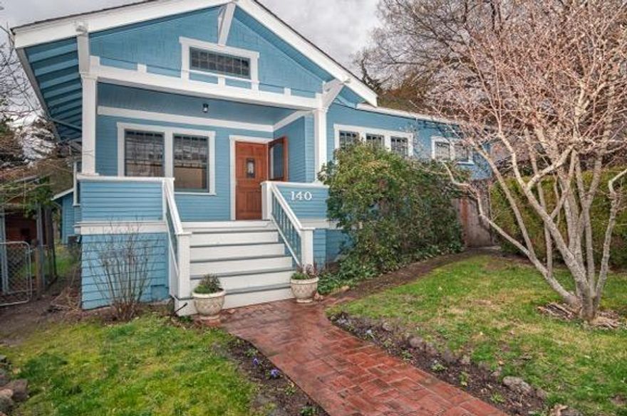 Great, close-in location in a nice quiet neighborhood for this 1900s' Craftsman. Single-level & solidly built with the charm of 9' ceilings, original fir floors & stained glass windows. Open living and dining areas. Kitchen has been upgraded w/granite & stainless & many built-ins and is adjacent to a den/TV room w/French doors to the deck. Master Ste. has a walk-in closet & beautiful French doors leading to the private yard and hot tub. A studio/shop, plus a spacious media room, w/high-quality soundproofing & wired for sound system, are at the rear of the home. These are adjacent to a bath and have a separate outside access. They could easily convert to a third bedroom, second Master Ste. exercise room, ect. The yard is fenced and there is ample space for off-street parking off the alley. Well worth a tour!