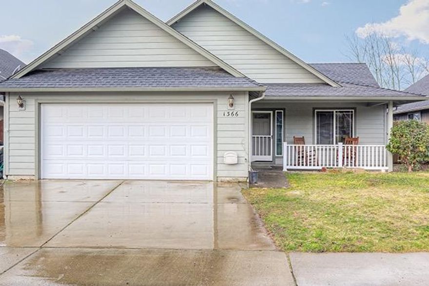 Beautiful home on a private street in SW Grants Pass. With 3 bedrooms, 2 full bathrooms, and a separate laundry room, this 1448 square foot home offers an open floor plan with vaulted ceilings, granite counter tops and cherry wood cabinets. Stainless steel appliances, ceiling fans, and wood blinds are just a few of its wonderful features. The master bedroom boasts a huge walk-in closet, and the 2-car attached garage includes a workbench and pegboard. Just minutes to town and only a couple blocks to Redwood Park.