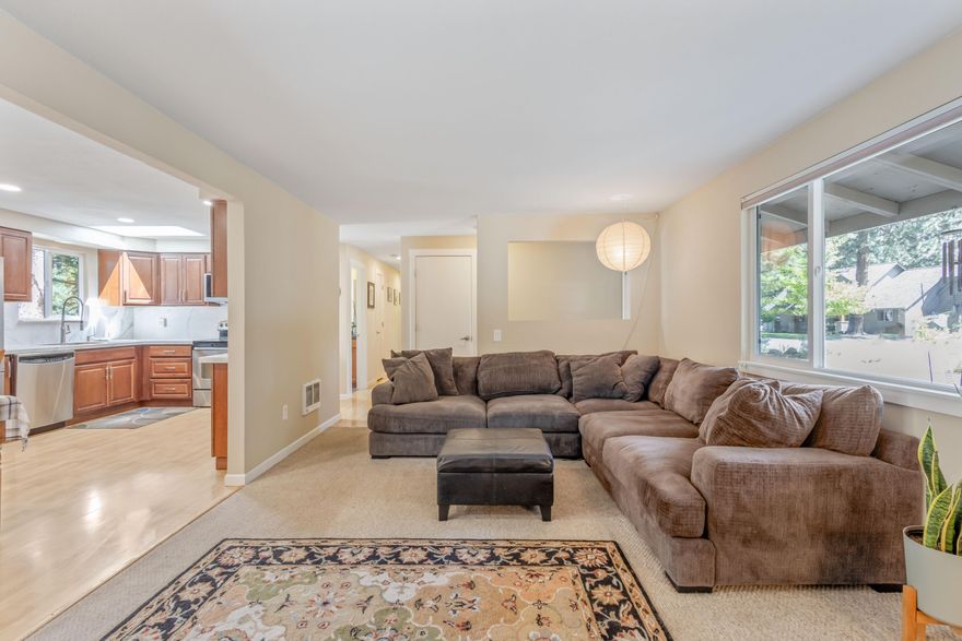 Quiet, convenient location. Discover effortless living in this beautifully updated ranch style home with 3 bedrooms, 2 baths and 1529 sqft in South West Bend. Have quick access to downtown, shopping, trails, while sitting just far enough from Elk Meadows Elementary School to enjoy serene afternoons. The large .39 acre lot is dotted with towering pines and paver walkways. Storage sheds keep yard tools and bikes organized. The whole house has been tastefully updated and the oversized primary retreat features a walk in closet, double sinks, whirlpool tub and a large shower. Curl up by the cozy pellet stove on chilly nights or escape to the hobby room, tucked behind the attached double car garage. The fenced backyard is just waiting for your furry friend! Sale is contingent upon the seller finding a replacement dwelling.