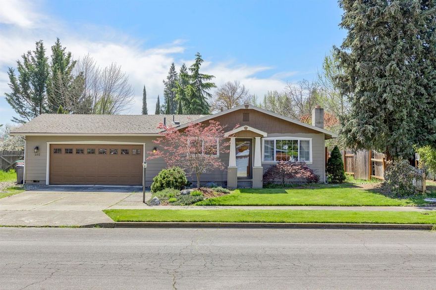 Updated comfortable family home with great curb appeal and a relaxing backyard setting. Enjoy the large covered patio, rain or shine. Many updates. New vinyl double pane windows in 2003, full custom kitchen featuring full extension drawer guides on all drawers including large pantry storage drawers. Easy access base corner units. Granite tile counter tops. Starting in 2004, new 30 year comp roof, 3 solar tubes in kitchen, hallway and half bathroom, new hot water heater, new ext insulation, new concrete siding, custom window trim front entrance. Added new trim and baseboards throughout home. Mature landscaping, drip irrigation, 10x12 storage shed. This one will not last. Adorable cottage face in a quiet mature subdivision.