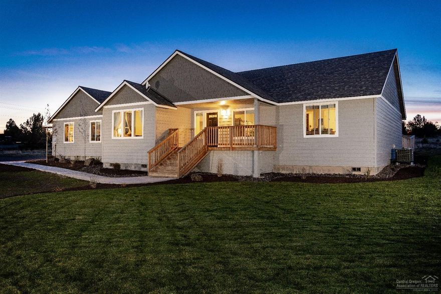 Amazing setting overlooking surrounding mountainous terrain from this 5 acre parcel in the rural gated community of Long Horn Ridge just south of Prineville. Customized home featuring 4 bedrooms, 2.5 bathrooms, 2525 sq,ft, built in 2018. Landscaping with privacy fence surrounds back yard providing a great area to entertain from the large covered paver patio just off dining room. You will enjoy the open vaulted concept with large kitchen including breakfast bar, granite counters and tiled backsplashes. Living room is heated with rocked gas fireplace with barn wood mantel. Home features crown molding throughout. Large storage area under front deck.