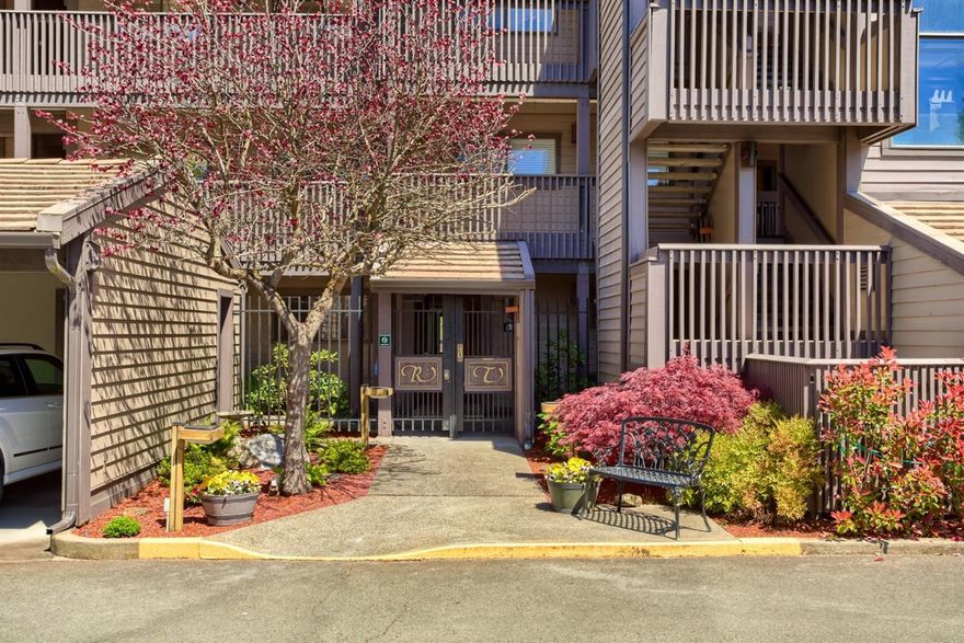 Beautiful grounds and setting for this perfect 2 bedroom, 2 bath condo with 1430 sf. Enjoy a walk in the park with views of the famous Rogue River. What a great life style; just move in and relax. Spacious living room with fireplace and deck to enjoy that morning cup of coffee. Master suite with walk-in closet, deck and windows to enjoy this tranquil setting. An additional office/den adjoins the kitchen. Great location adjacent to Riverside Park w/access to the river. Private and secure w/restricted entry. Unit is on 2nd floor w/elevator or stair access. Balcony overlooking manicured grounds, pool, and the Rogue River. Includes assigned space in carport plus locked storage unit in front of parking. Convenient location close to shopping, town and hospital.