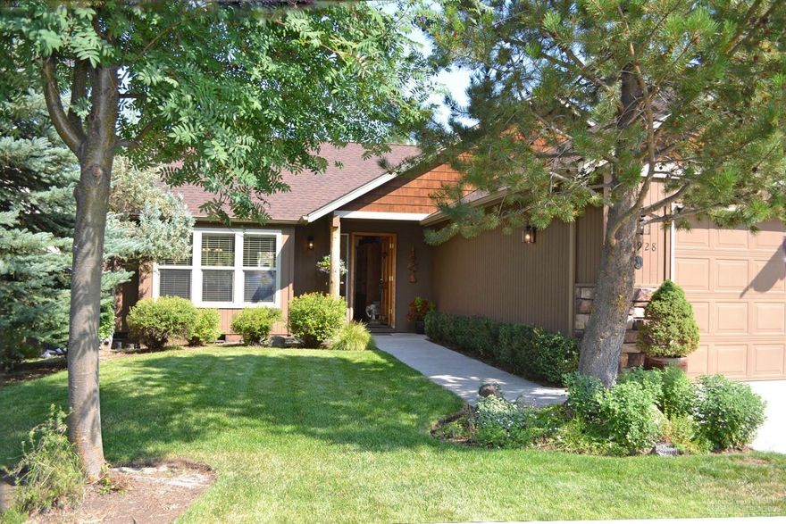 You'll fall in love with this single level charmer when you pull up to the home. Vaulted ceiling & gas fireplace w/elegant stone surround in living room. Master bedroom boasts vaulted ceilings, walk-in closet & slider to spacious, 400 sq.ft. elevated back deck that you'll love to entertain on! Utility room with plenty of built-in cabinetry. 2 car garage w/remotes & workbench. Beautiful, mature landscaping w/auto sprinklers & large fenced back yard area. Gutters, A/C, gas appliances, storage shed.