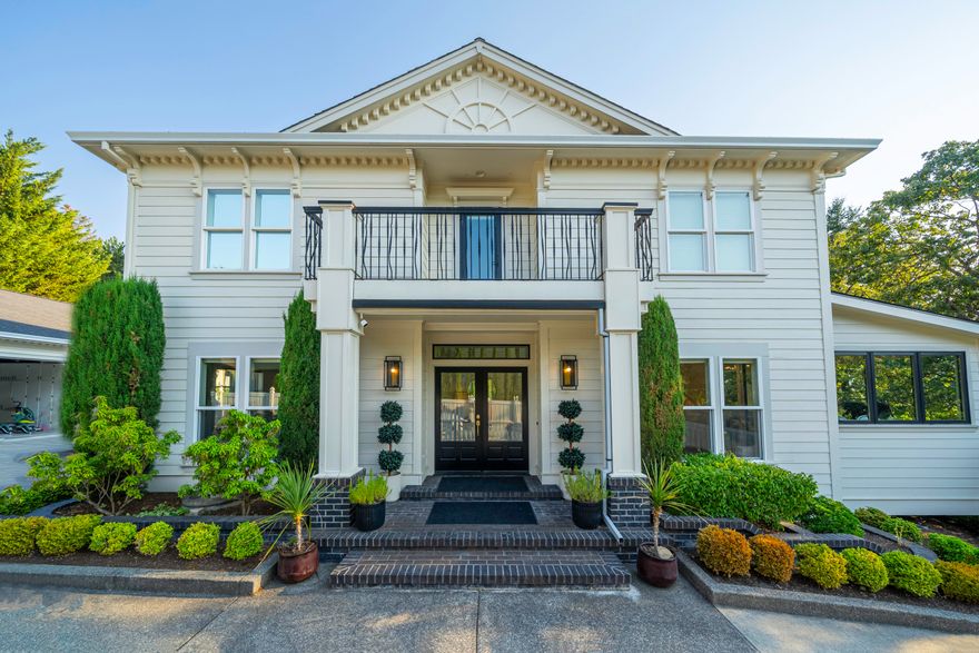 This breathtaking E. Medford property offers a unique combination of luxury, versatility & investment potential w/2 fully independent residences on a gated, park-like .43-acre lot. Ideal for multi-generational living, private guests or premium rental income. The 3 bed, 2.5 bath, office, 3+ car garage main home underwent a complete reconstruction w/every finish & feature carefully curated. Elegant touches & upgrades throughout including white oak hardwood floors in a herringbone pattern, custom cabinetry, designer lighting, exquisite glass enclosed wine cellar & a heated, covered 4-seasons porch. Chef's kitchen featuring Monogram professional-grade appliances, porcelain waterfall island & fully equipped prep kitchen. Primary suite w/sweeping views of Mt. Ashland, heated porcelain floors, massive frameless glass dual shower, private laundry & double walk-in closets. The 3 bed, 1 bath guest house is beautifully appointed with its own 2-car garage, providing privacy & independent access.