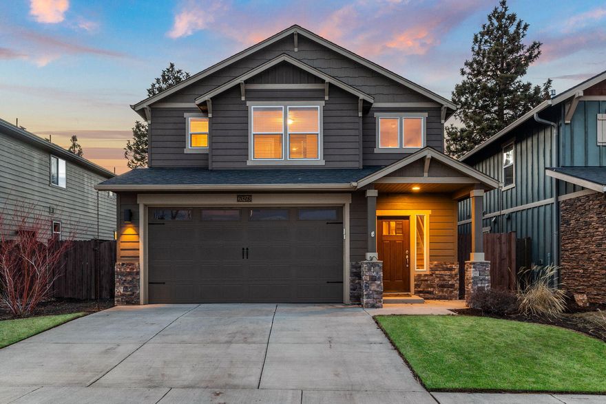 Amazing opportunity to own a turn-key home in NW Bend just minutes to Riley Ranch Reserve, North Star Elementary, the River Trail & Downtown Bend! Step into a clean, warm interior design featuring a beautiful great room, quartz counters in the kitchen, stainless steel appliances including a Viking range & cozy dining area surrounded by views of the nearby pines.  Upstairs lies a spacious primary suite with pine tree views out multiple windows, a double vanity in the bath, & a generous walk-in closet.  Two additional bedrooms are connected via a jack and jill bath.  A large laundry room rounds out the second floor. Enjoy summer evenings in the spacious, well-maintained backyard featuring a large, covered patio & crushed granite seating area.  Take an afternoon stroll to Harvest Park located just blocks away!  This home and location have so much to offer!