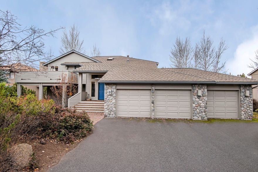 Sweeping views across the Sunriver meadow! With a stunning location and an open floorplan, this is the perfect home to start enjoying all Sunriver has to offer! Reverse living floorplan with wrap around front/rear deck allows plenty of outdoor living and plenty of space for your family to gather. Upstairs you'll find a vaulted great room with river rock gas fireplace, an open kitchen w/ center island plus a spacious primary suite with soaking tub, walk-in shower and walk-in closet (with an extra storage room!). Downstairs is two generously sized guest suites with a large bonus room that could be used as a fourth sleeping area. Non rental area creates a more peaceful and quiet neighborhood. Triple car garage, A/C, plus room for a hot tub. A one-of-a-kind Sunriver location, don't miss it!