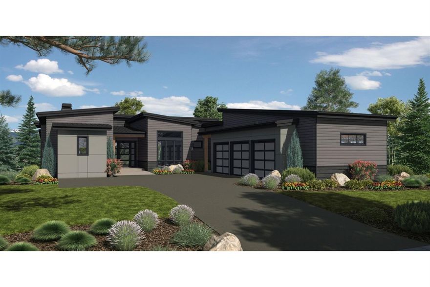 High desert landscape, Cascade Mountain views and the big Bend sky are just a few natural elements to be enjoyed from back of this new modern, single level home in Tartan Druim. Situated on close to a half acre, this 3,242 sf home features an open great room floor plan with vaulted ceilings, gourmet kitchen 4 en-suites with nice separation between the master and secondary bedrooms, and 3 car garage. Additional features include exposed beams, custom cabinetry, rich woods, solid surfaces, designer tile, high end appliances, built in fridge, A/C, and built in exterior hot tub. Set in Tetherow & bordering the Deschutes National Forest, Tartan Druim offers direct access to Phil's Trail & is conveniently located on Bend's West side. The neighborhood park, Tartan Place, features 3 acres of grass, bocce ball courts, firepit, and more.