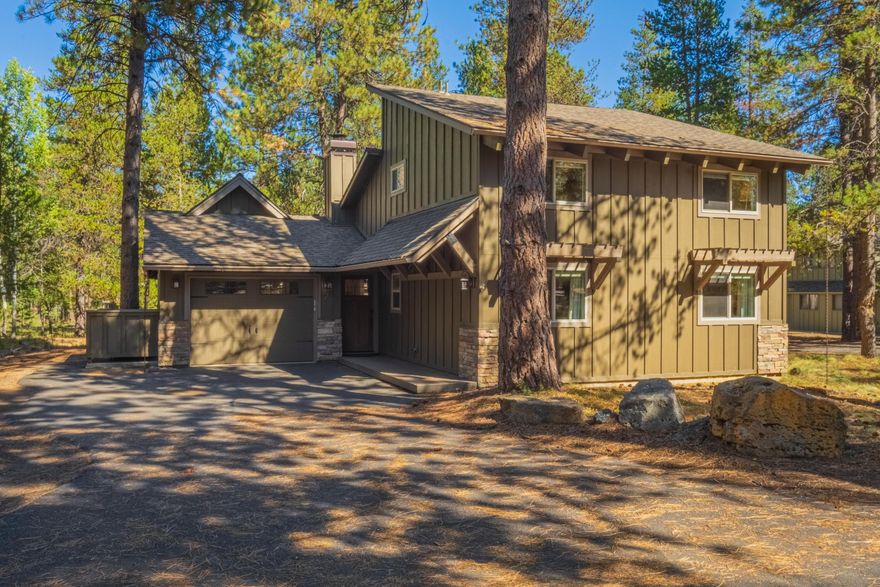 Welcome to Sunriver, where this 2,010 sqft home awaits, featuring 4 bedrooms, (2 primary suites), 3 bathrooms, and a loft. Inside, you will find wooden vaulted ceilings, skylights, and large windows that fill the space with natural light. The updated kitchen has granite countertops, newer cabinets, and an open floor plan that connects to the dining area. The main primary suite is separated from the main living space and includes a spacious bathroom with heated floors and a walk-in closet. 2 additional bd are located on the main level, while the upper floor has a generous loft, as well as the 4th bedroom, which is also a primary suite. The floorplan allows families and friends to enjoy their own sleeping spaces while still being together. Outside, the enclosed deck offers a private sanctuary for dining, relaxation, and enjoying the hot tub. Located near Fort Rock Park, with the bike path nearby, this home provides easy access to all local amenities. Current STR, sold turnkey ready.