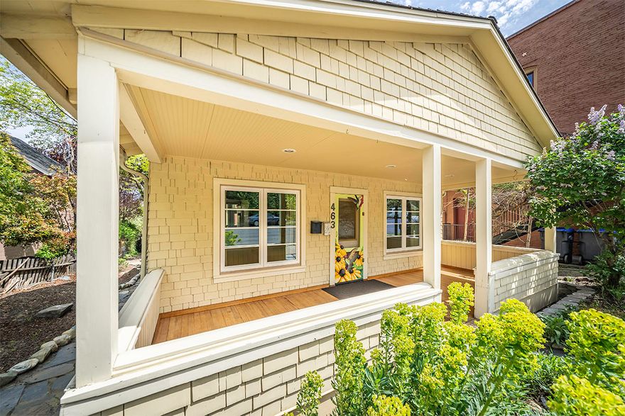 Main Home + Hotel Status AirBnB. Prime location in the heart of the Railroad District! Looking for a vibrant community with coffee houses, galleries & shops? Want a property you can live in plus income with an overnight accommodation unit? The main home is a charming, updated vintage 1328 SF charmer with large covered front porch, loads of light, open floor plan, 2 bedrooms & 2 baths (1 on each level).  Many wonderful features including hardwood flooring, stained glass, abundance of windows, open kitchen with gas range & white beadboard cabinets, sunny breakfast room with built in buffet, wainscoting, crown molding, window seats with storage, built-ins & clawfoot tub. The rear deck is private & offers nice outdoor living & entertaining space.  Fabulous 2017 built 528 SF separate studio,  open & airy, mountain views, urban styling with bath & kitchenette. 2017 built 2-car detached garage. Call for details.