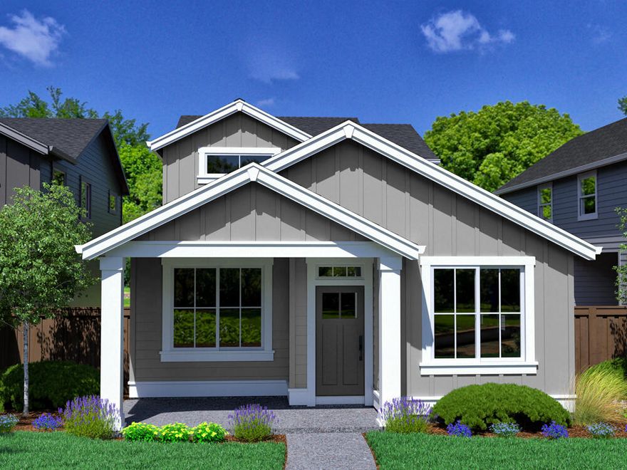 Stunning Arcadia with primary on main detached cottage by quality builder Pahlisch Homes in our much anticipated new Petrosa Community in NE Bend OR.  Visit PetrosaBend.com for overview. You will love the open concept kitchen/dining/great room with cozy gas fireplace and vaulted ceiling plus loft upstairs!  Quality finishes include: WIC in all BRs, 6 inch baseboards, shaker style cabinets, Quartz counters throughout, stainless steel appliances, luxury wood laminate plank flooring throughout main floor, bathrooms and laundry AND much more! Double wall construction for added insulation, gutters, fencing and more. Photos are of similar floorplan in different community, specs vary. Front yard landscaping included. Homeowners and residents will have access to a full spectrum of private recreational amenities including swimming pools, parks, green spaces, and paved paths by Summer 2023.  Photos are not of actual home.  Model home village open daily from 12-5.