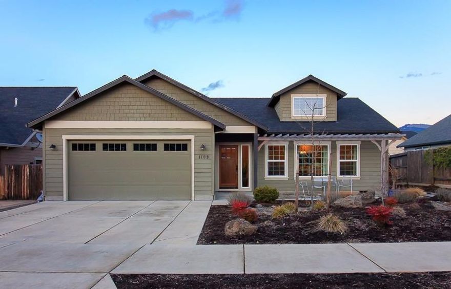 Cooks and Gardners DELIGHT!! Beautiful spacious feeling single level craftsman style home. Natural zero-scape front yard, edible plants, trees and herbs in the back yard, which also features a large stone deck. Broad planked wood floors and neutral, toxic free, carpeting throughout. Extra high vaulted ceilings with ceiling fan and remote controlled shade on the floor to ceiling window in the living room. 9 ft ceilings throughout the rest of the house. Energy efficient with a small stand alone gas stove. Open kitchen with island and upgraded commercial grade dishwasher and gas range. Lovely, indirect lighting in great room and along the coffered ceiling in the master bedroom. Huge walk-in closet off the master bath. Don't miss this one !! Lots of little extras that you won't see in most homes in this price range. (See attached documents for more features)