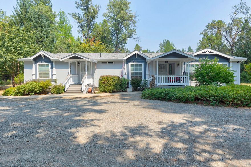 Stunning home on 4.5 acres with amazing access to Althouse Slough creek on the property for small outdoor walks or a great way to unwind and relax and enjoy the scenery. The gate offers privacy to the property with a long gravel driveway to enjoy this secluded  3BD/2BA home with a huge master bedroom with an office. Inside offers much space throughout the home, an open floor plan, tons of natural light with new flooring, new interior paint for a clean updated feeling, a new roof, a new heat pump, a new well pump, and all new appliances! Stretch out along the property with an outdoor shed, 4 car detached garage and covered carport which means options for a RV, additional storage, toys, workout equipment, vehicles, and more! The land brings gorgeous views and is ready for the garden enthusiast, animals, or backyard visionary. Lush, serene and beautiful, this is absolutely a wonderful place to call home.