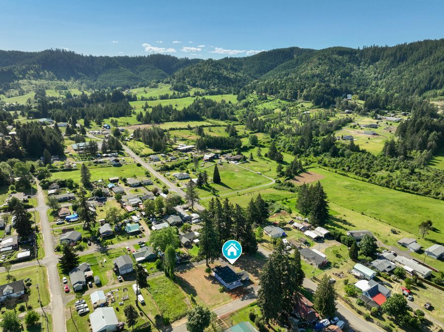 Level lot, ready for development! Utilities available at street. Zoning allows for frame built or manufactured homes. Beautiful setting w/mountain views & gorgeous sunsets. Conveniently located less than 30 mins. drive to Roseburg or Cottage Grove & just 1 hr. from the Oregon Coast! Short-term owner carry offers will be considered. Listing broker is related to seller.