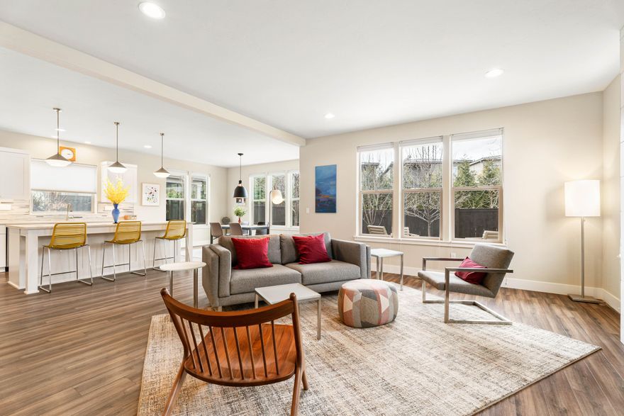 Pristine home in immaculate, nearly-new condition located in NW Bend's Tuscany Pines neighborhood. Built with the quality & design of the Woodhill Homes tradition. Bright & light great room w/ tall ceilings & ample windows. Spacious living area with fireplace. The kitchen features a large island, plus a prep bar area, solid quartz counters, full tile backsplash, lighting above & below the cabinets & stainless appliances. Fenced & low maintenance back yard and patio, surrounded by common area complete with evergreens & fruit trees that blossom beautifully in the spring. Upstairs you will find 3 bedrooms, 2 full bathrooms, loft area, &  laundry/utility room. Primary suite has tile shower & tile bathroom floor, double vanity & walk-in closet. Front yard maintenance handled by the HOA. Lovely mud room area & half bath off the 2-car garage. Low maintenance, in excellent condition & centrally located on Bend's Westside Option to join the pool and clubhouse for $150/month.