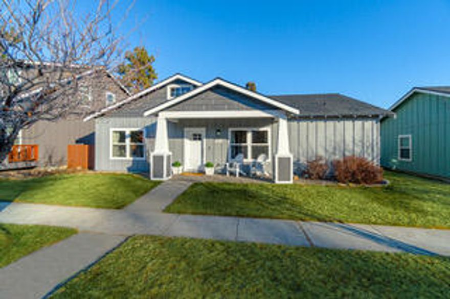 Single level home located across the street from Foxborough Park & just minutes away from Bend's Old Mill District.  Wood floors through out, carpet in bedrooms only, granite countertops in kitchen & baths, white kitchen farm sink, under-mount bathroom sinks, all light fixtures recently updated. All inter/exter door hardware updated.  Custom touches throughout that make this home stand apart from the rest!  French doors lead to an oversized patio, low maintenance & fully fenced back yard w/ custom dog door & brand new storage shed.  Bright & sunny home office, a perfect place to work & do school. New washer & dryer, custom pantry, large master walk-in closet, storage systems in each closet, 9' ceilings, & garage freezer.  Brand new roof installation done in January of 22', fresh exterior paint & all upgrades done to home were completed by local licensed contractors.   Elementary school across the street from the subdivision & minutes away from the middle school & brand new high school.